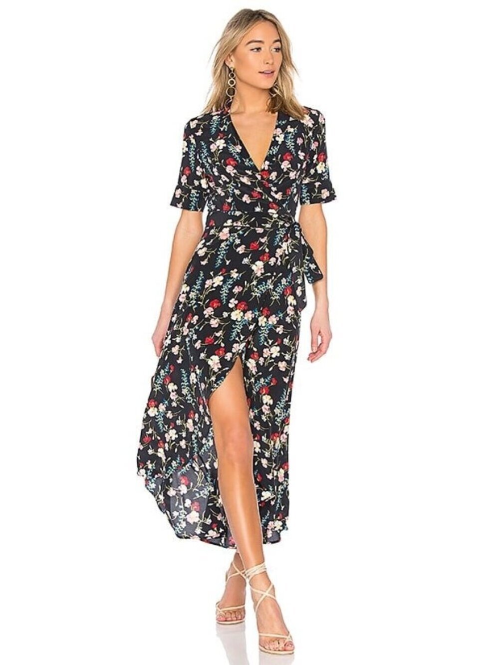 Equipment Femme silk wrap midi dress